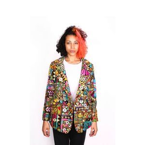 New Free People x Momo New York Frida Vintage Patchwork Blazer Jacket XS